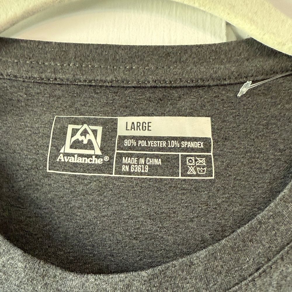NWT AVALANCHE BUNDLE OF 2 DARK HEATHERED GRAY MEN'S LARGE SLEEP ATHLETIC SHIRTS - Picture 2 of 4